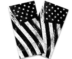 "Black and White Grunge American Flag" Cornhole Wrap